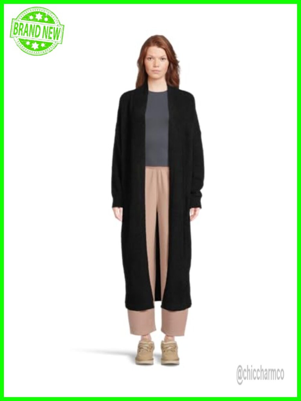 Recycled Polyester Cocoon Duster Cardigan Open Front Lightweight